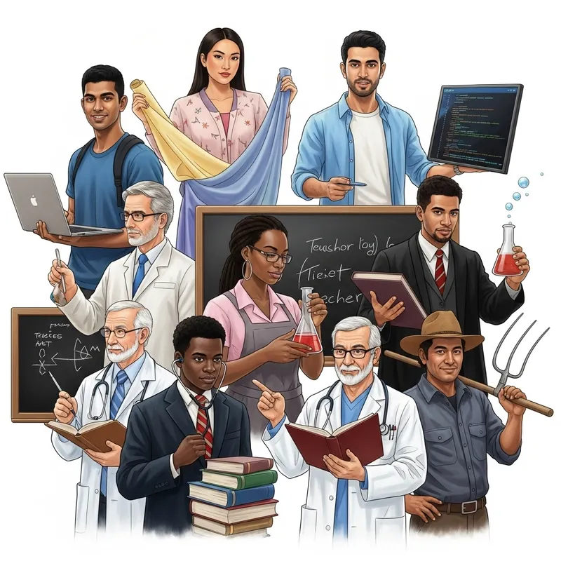 Diverse Occupational Group of 9 Professionals | Collaboration Scene Diverse Occupational Group of 9 Professionals | Collaboration Scene