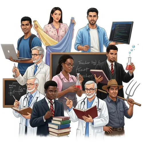 Diverse Occupational Backgrounds Group Painting | Collaboration Scene