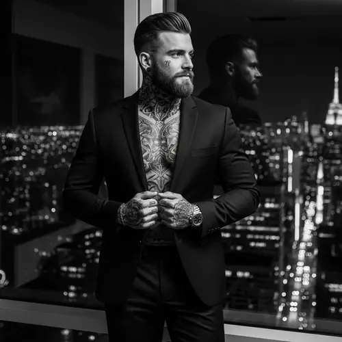 Charismatic Italian Man | Noir Style Portrait in Urban Night Scene