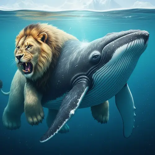 Mythical Hybrid creature: Lion, Polar Bear & Whale Mix