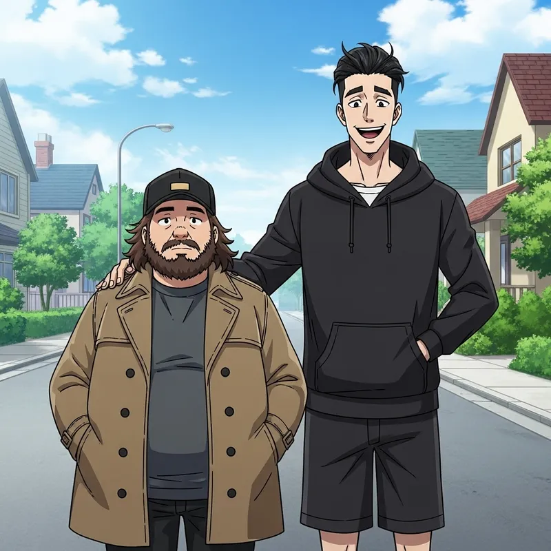 Jay and Silent Bob: Iconic Companions in Suburban Setting Jay and Silent Bob: Iconic Companions in Suburban Setting