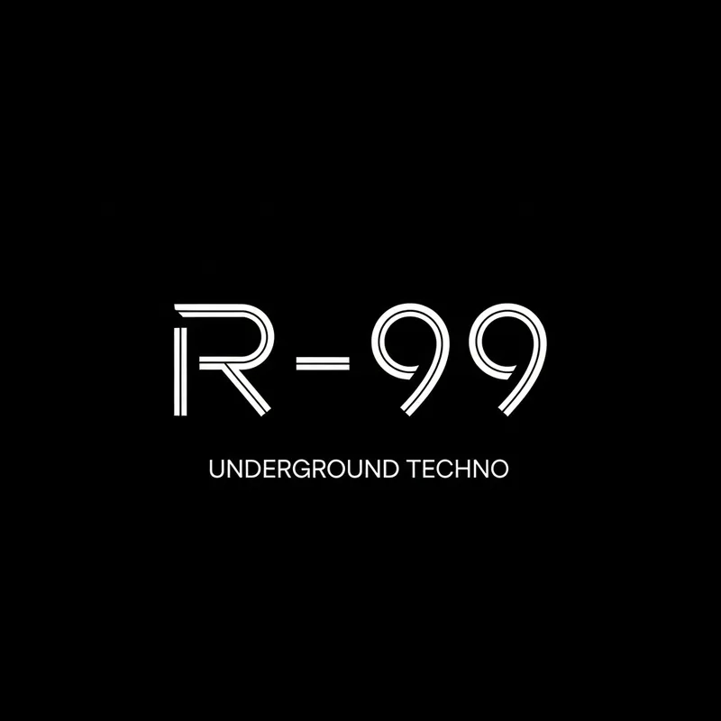 Minimalistic Logo Design for R-99 Techno Party Events | Cyberpunk Inspiration Minimalistic Logo Design for R-99 Techno Party Events | Cyberpunk Inspiration