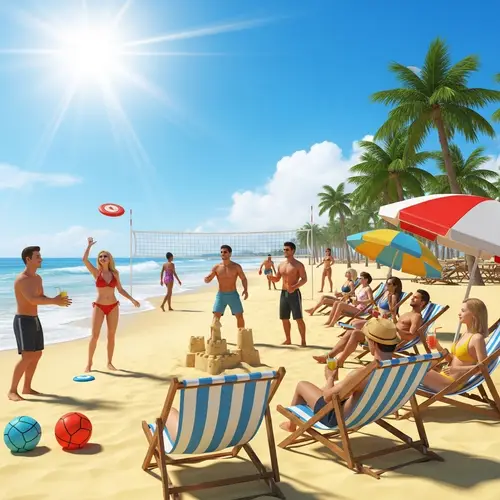 Vibrant Summer Beach Party Scene | Fun, Sun & Joy on the Shore