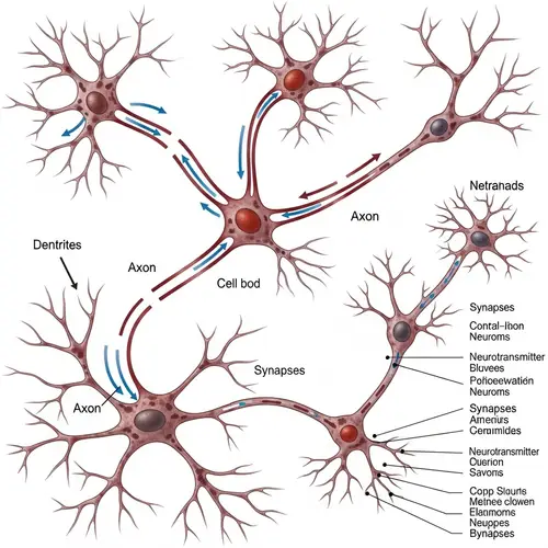 Illustration of Neural Circuits Functioning | Brain Microlevel Network