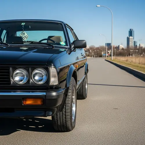 Stunning Black Car Parked in Cityscape