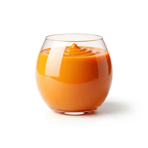 Bright Orange Smoothie Logo Design | Realistic Glass Art