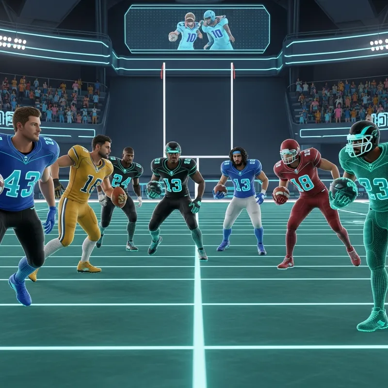 Futuristic Virtual Reality Football Match with Diverse Players