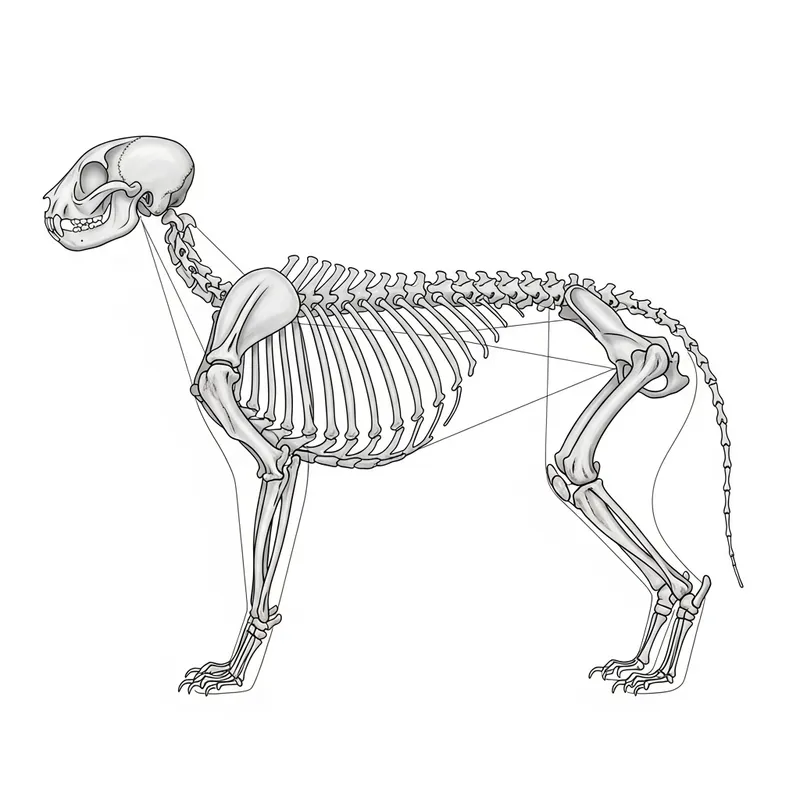Cat Skeleton - Anatomy Illustration