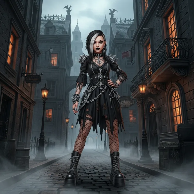 Asian Goth Female in Urban Setting | Artwork Showcase Asian Goth Female in Urban Setting | Artwork Showcase
