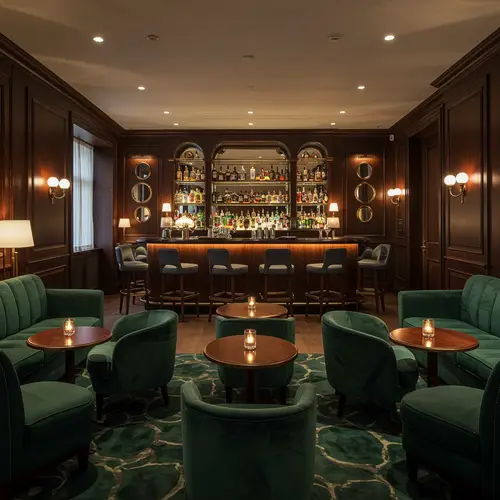 Elegant Mahogany Bar Interior | Luxurious Atmosphere