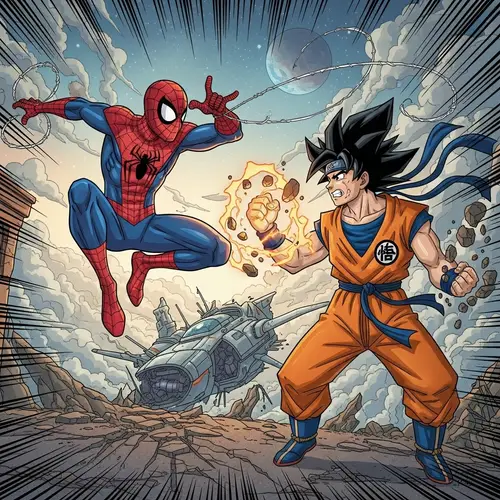 Spiderman vs Goku Showdown: Comic Book Inspired Confrontation
