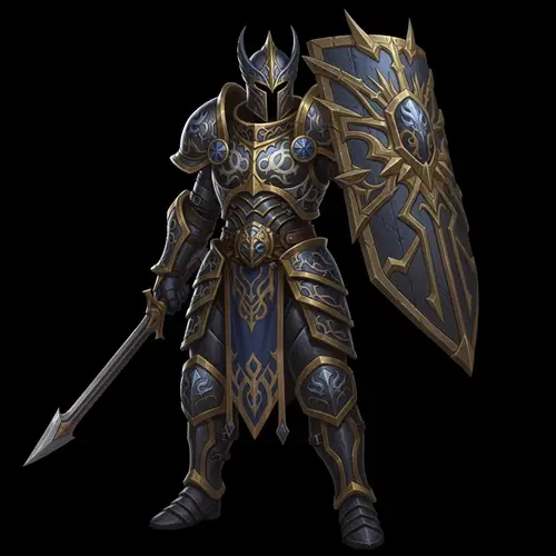 Dark Fantasy Shield Warrior Class Inspired by Kul Tiras