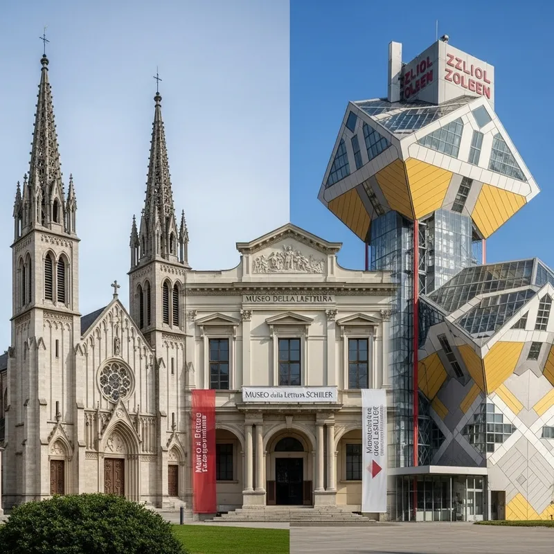 Chiesa S. Massimiliano Kolbe + Museo della lettura Schiller + Zollverein Cube Architecture