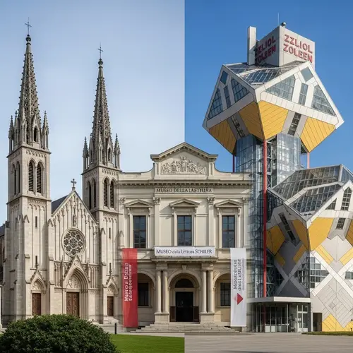 Architectural Marvel: Chiesa S. Massimiliano Kolbe, Museo della lettura Schiller, Zollverein Cube