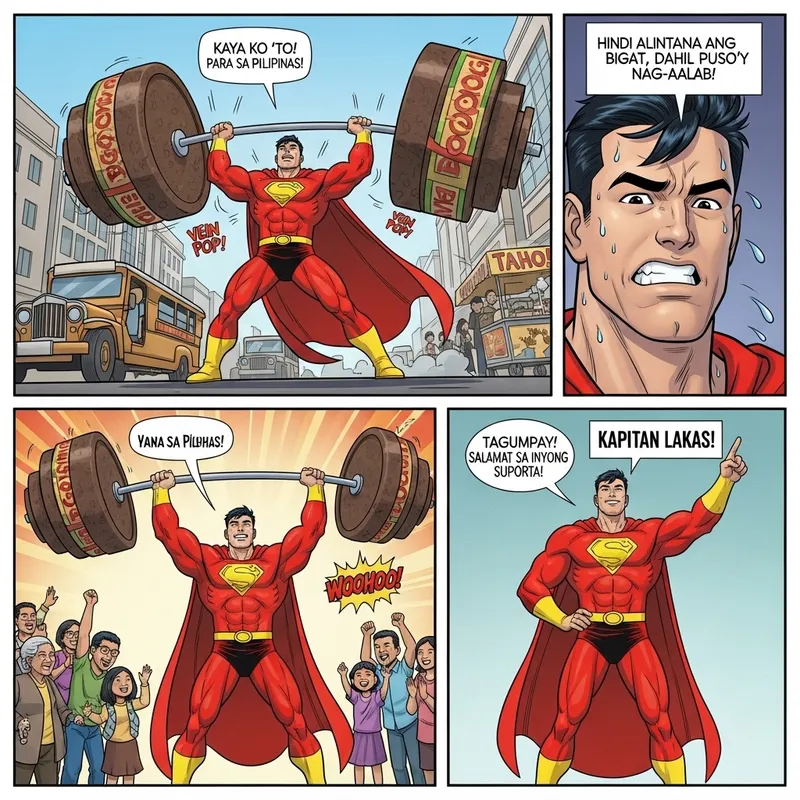 Muscular Superhero Comic Strip in Filipino Tagalog Language Muscular Superhero Comic Strip in Filipino Tagalog Language