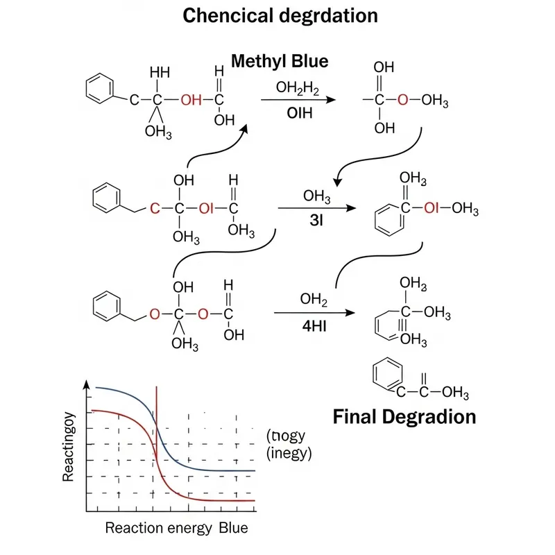 Chemical Degradation Mechanism of Methyl Blue: Step-by-Step Reactions