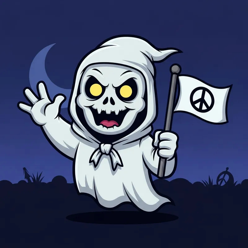Cheerful Ghoul Mascot Illustration - 128x128 Pixels Cheerful Ghoul Mascot Illustration - 128x128 Pixels