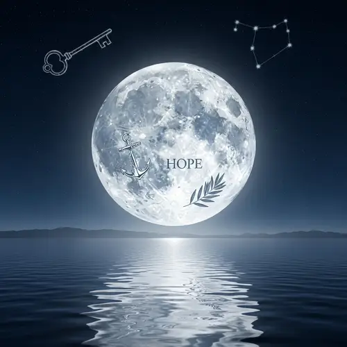 Hope and Optimism | Serene Moonlit Scene with Symbols of Hope