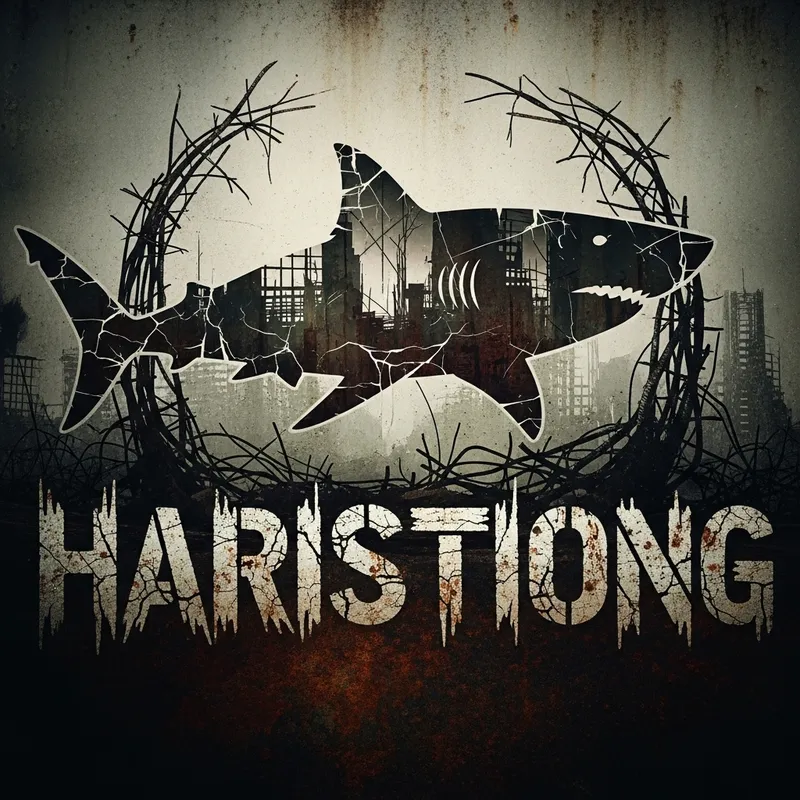 DayZ Style Logo with Post-Apocalyptic Sharks DayZ Style Logo with Post-Apocalyptic Sharks