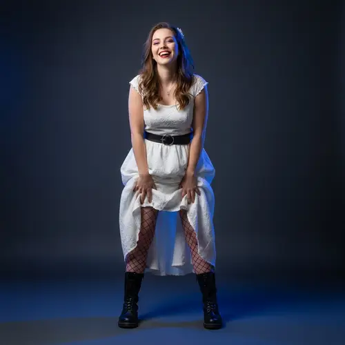 Vibrant Portrait of a Unique Geeky Woman