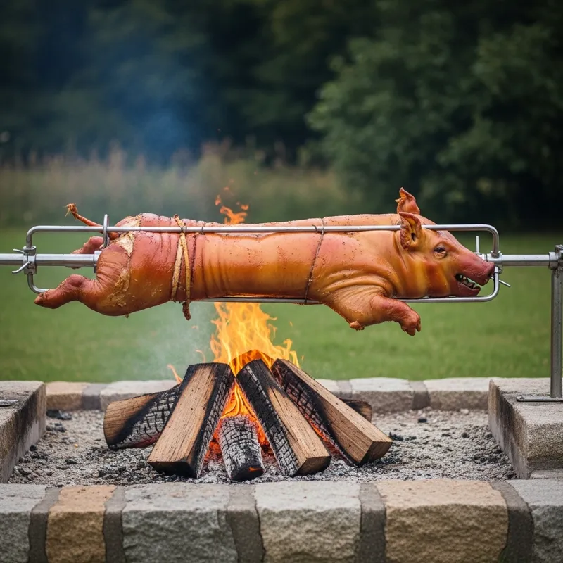 Wood-Fired Spit-Roasted Suckling Pig