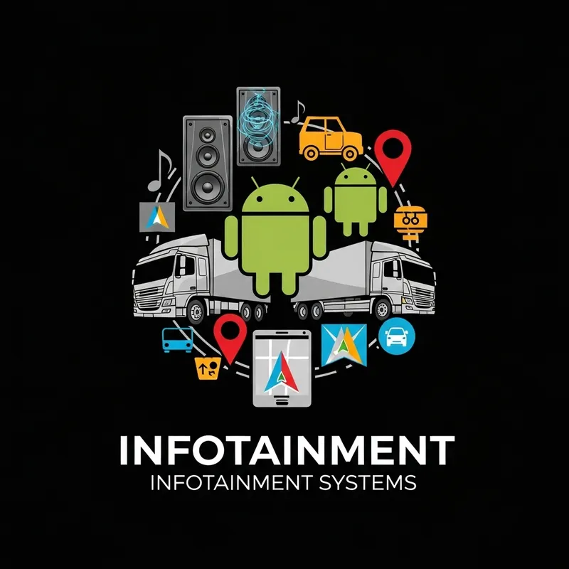 Futuristic Infotainment Team Logo Design with Speakers & Trucks Futuristic Infotainment Team Logo Design with Speakers & Trucks