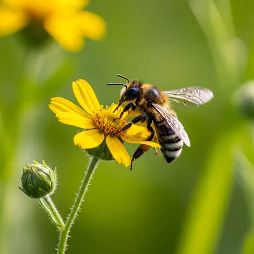 Meet Busy: The Dynamic Bee in a Sunlit Meadow