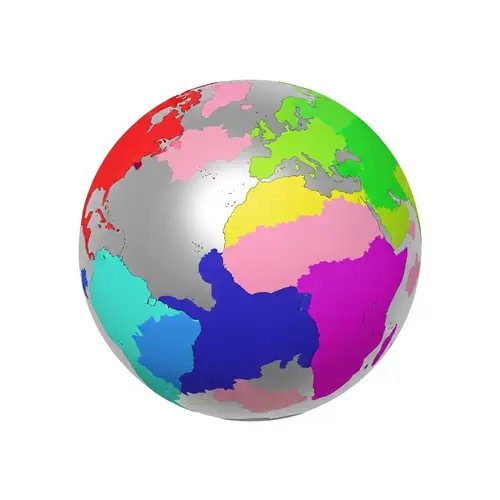 Alien Planet Illustration with Vibrant Colors on White Background