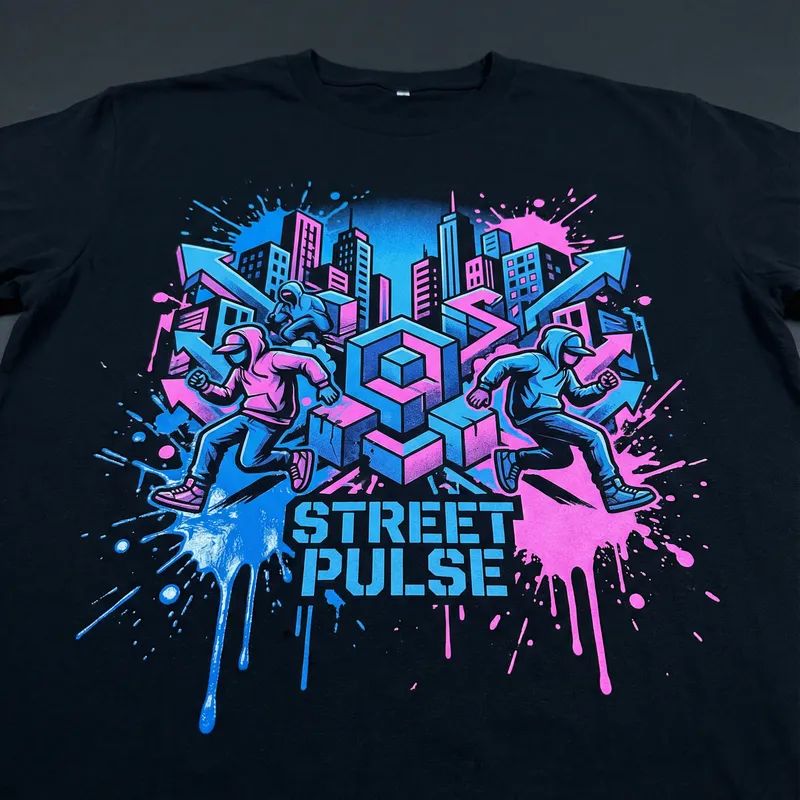 Dynamic Urban T-Shirt Design for Streetwear Style