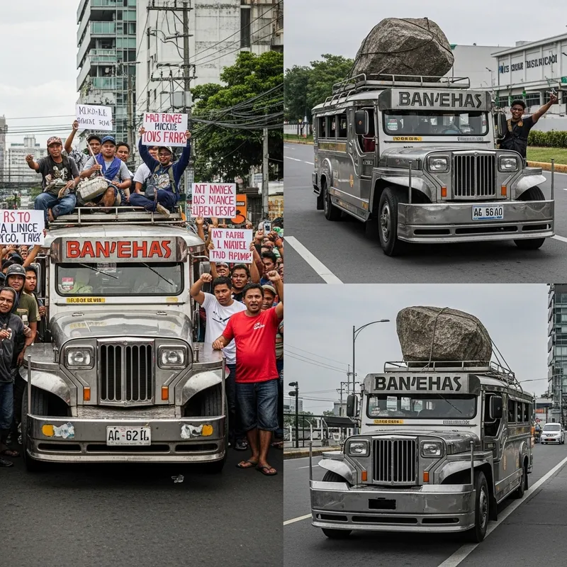 Protest Against Jeepney Phaseout: Traditional vs Modernized Jeep Design Protest Against Jeepney Phaseout: Traditional vs Modernized Jeep Design