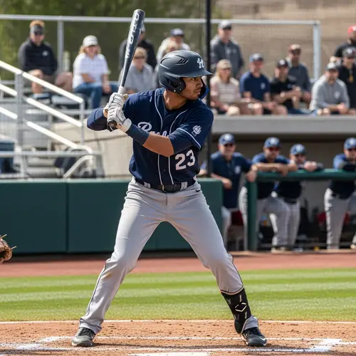 Determined South Asian Male Athlete at Baseball Game