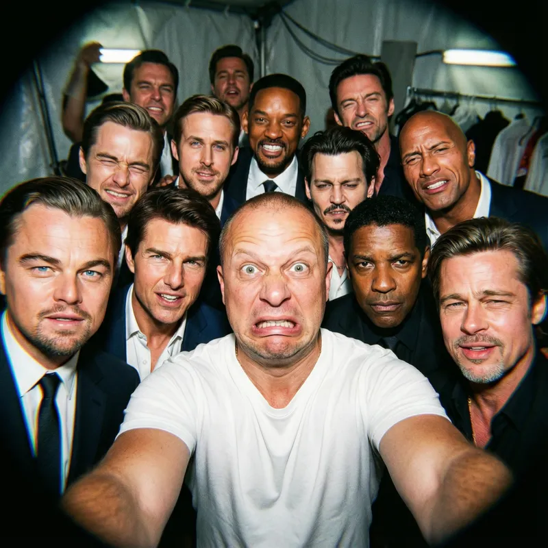 Epic Fisheye Selfie with Movie Stars