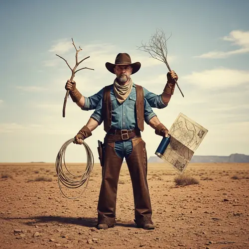 Four-Armed Cowboy: Wild West Hero Under the Scorching Sun