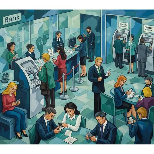 Modern Banking Consumer Behavior | Abstract Oil Painting
