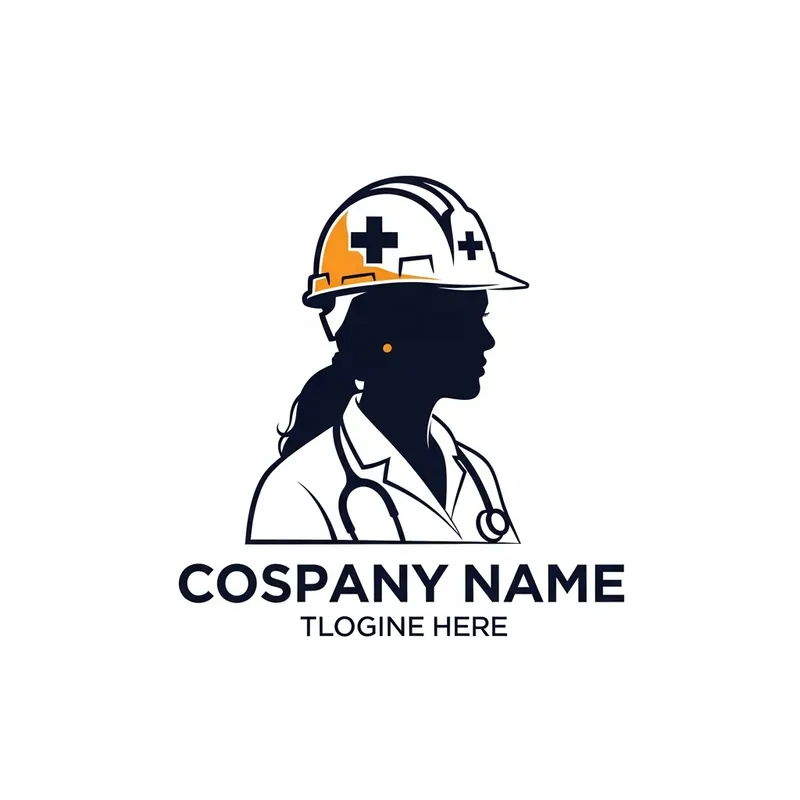 South Asian Medical Professional Woman Construction Logo Design