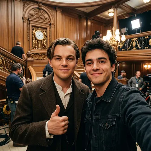 Candid Selfie with Leonardo DiCaprio from Titanic