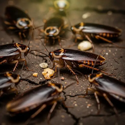 Up-close View of Resilient Cockroaches in Natural Habitat
