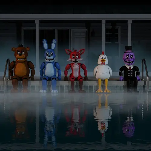 Creepy Five Nights at Freddy's Swimming Scene