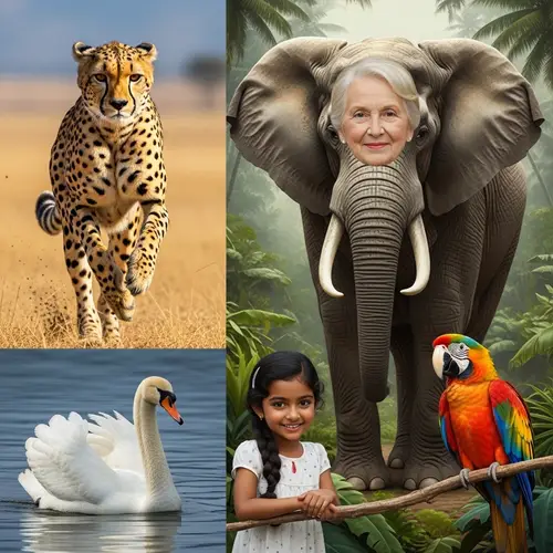 Fascinating Imagery of Animals with Human Faces