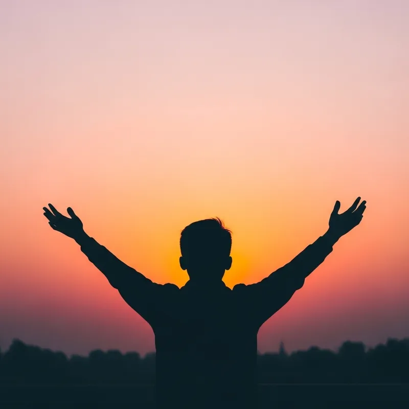 Serene Silhouette Against a Vibrant Sunrise
