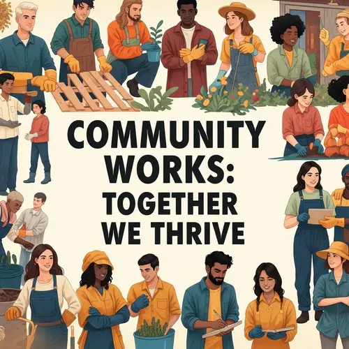 Community Works: Together We Thrive - Unity & Cooperation Poster