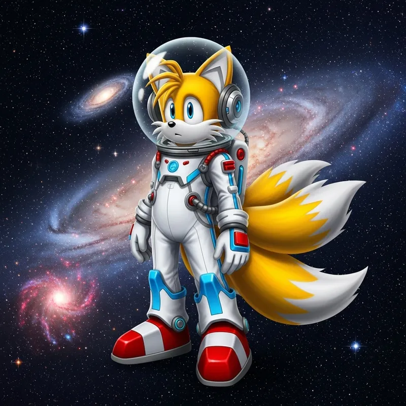 Tails Space Suit: Ethereal Cosmos Fox Astronaut