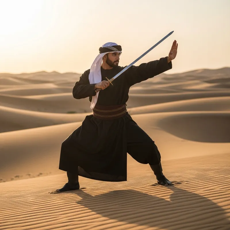 Trained Muslim Warrior in Traditional Garb Trained Muslim Warrior in Traditional Garb