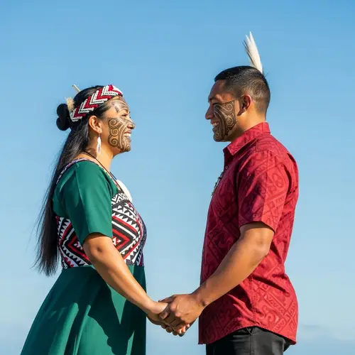Maori Woman and Man in Love | Traditional Connection and Happiness