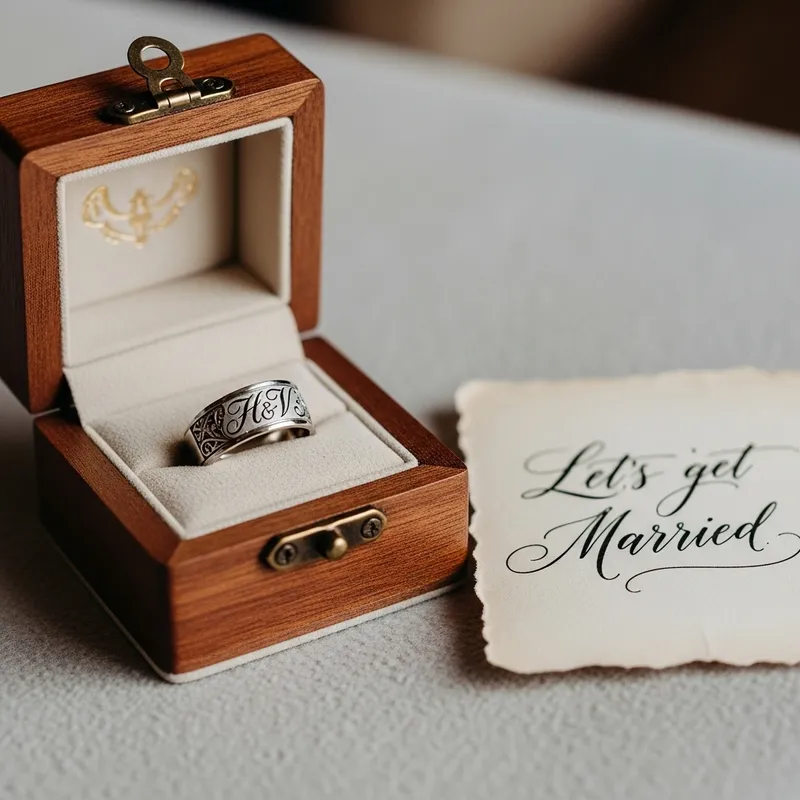 Delicate Wedding Ring with Engraved Initials 'H' and 'V'