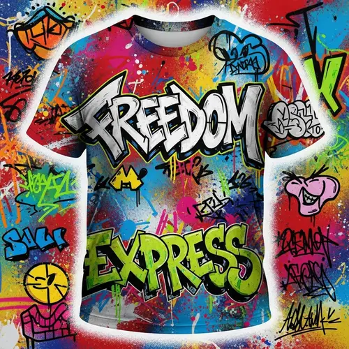 Old-School Graffiti Style T-Shirt Design for Streetwear Enthusiasts