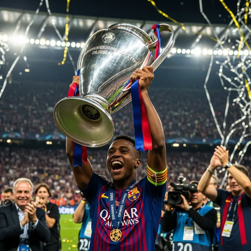 Pelé Celebrates Champions League Victory with Barcelona Pelé Celebrates Champions League Victory with Barcelona