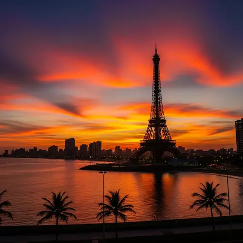 Eiffel Tower at Stunning Sunset in Fortaleza
