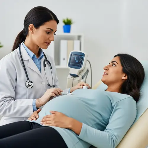 Prenatal Check-Up: Doctor Monitoring Fetal Heart Rate