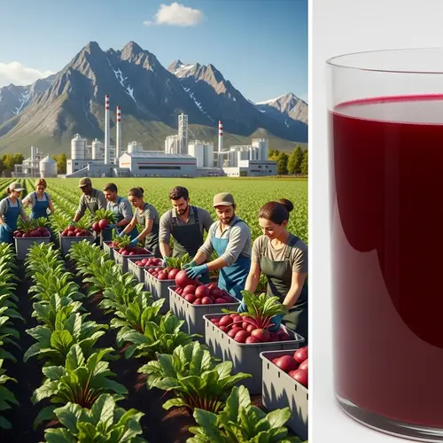 3D Beet Harvesting Scene with Workers and Factory